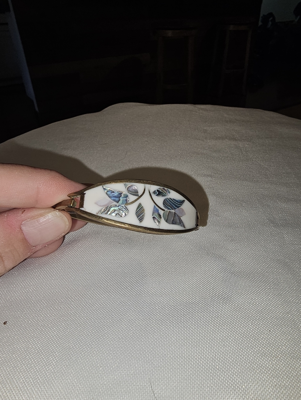 Mexico Silver and Shell Clip Bracelet